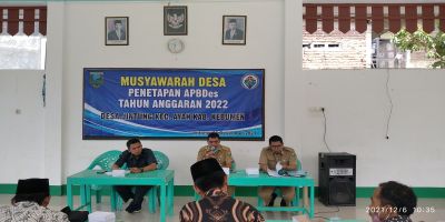 Musyawarah Desa Jintung di Balai Kemasyarakatan Desa, Penetapan APBDes Tahun Anggaran 2022